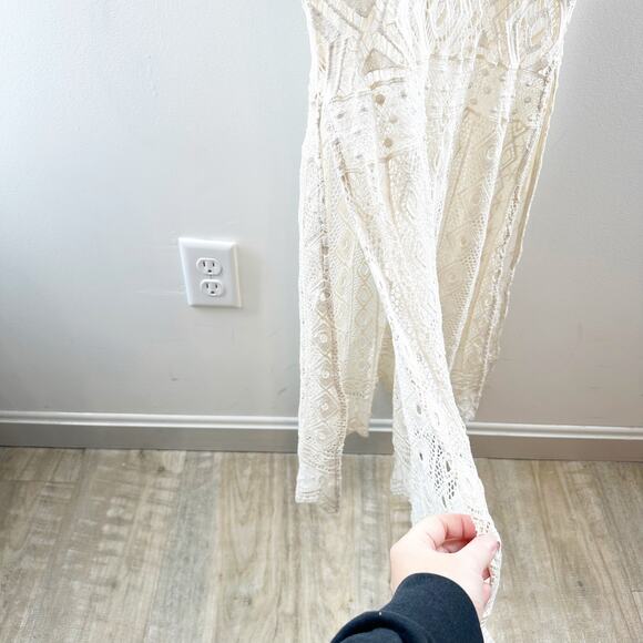 Jen’s Pirate Booty Chaouen Lace Crochet Boho Maxi Dress Ivory XS - Picture 12 of 16